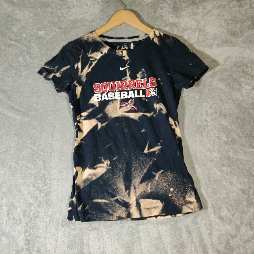 Nike Richmond Flying Squirrels Shirt Womens Small Black Brown Tie Dye Sportswear